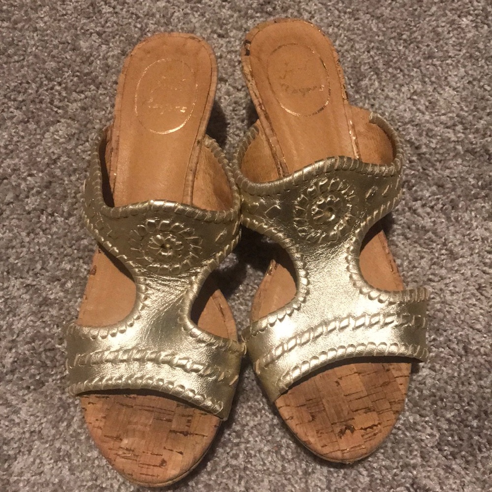Jack Rogers platinum wedges size 7 1/2